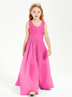 Long V-neck Junior Bridesmaid Dresses Azalea