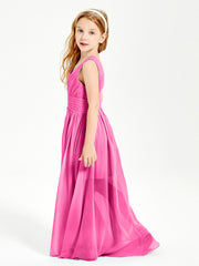Long V-neck Junior Bridesmaid Dresses Azalea
