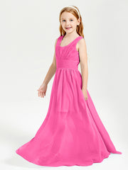 Long V-neck Junior Bridesmaid Dresses Azalea