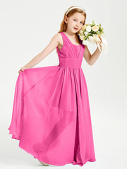 Long V-neck Junior Bridesmaid Dresses Azalea
