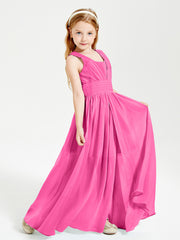 Long V-neck Junior Bridesmaid Dresses Azalea