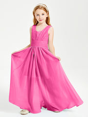 Long V-neck Junior Bridesmaid Dresses Azalea