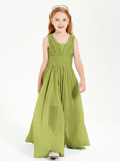 Long V-neck Junior Bridesmaid Dresses Clover