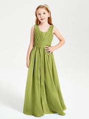 Long V-neck Junior Bridesmaid Dresses Clover