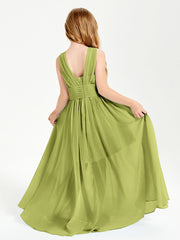 Long V-neck Junior Bridesmaid Dresses Clover