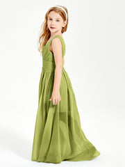Long V-neck Junior Bridesmaid Dresses Clover