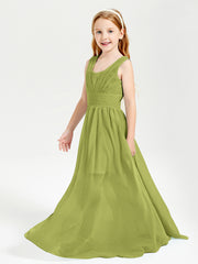Long V-neck Junior Bridesmaid Dresses Clover