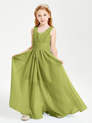 Long V-neck Junior Bridesmaid Dresses Clover