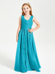 Long V-neck Junior Bridesmaid Dresses Jade
