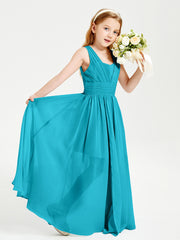 Long V-neck Junior Bridesmaid Dresses Jade