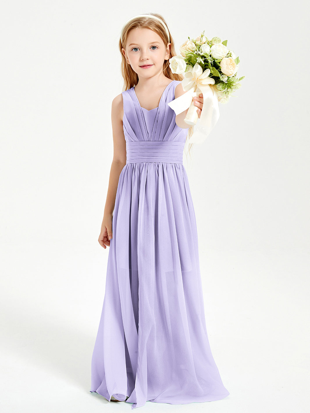 Little Girl Lavender Junior Bridesmaid Dresses Flower Girl Dress Long Sleeve  Lavender Tulle Junior Bridesmaid