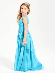 Long V-neck Junior Bridesmaid Dresses Pool
