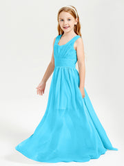 Long V-neck Junior Bridesmaid Dresses Pool