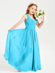 Long V-neck Junior Bridesmaid Dresses Pool