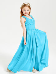 Long V-neck Junior Bridesmaid Dresses Pool