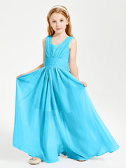 Long V-neck Junior Bridesmaid Dresses Pool