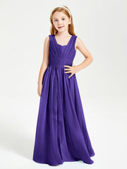 Long V-neck Junior Bridesmaid Dresses Regency