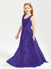 Long V-neck Junior Bridesmaid Dresses Regency