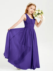 Long V-neck Junior Bridesmaid Dresses Regency