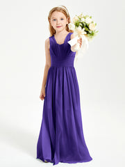 Long V-neck Junior Bridesmaid Dresses Regency