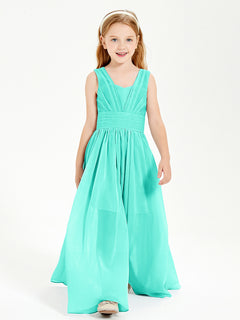 Long V-neck Junior Bridesmaid Dresses Spa