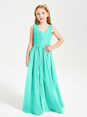 Long V-neck Junior Bridesmaid Dresses Spa