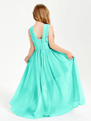 Long V-neck Junior Bridesmaid Dresses Spa