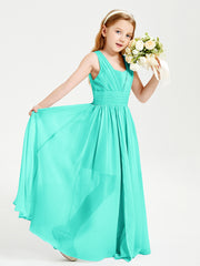 Long V-neck Junior Bridesmaid Dresses Spa