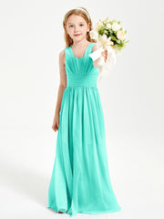Long V-neck Junior Bridesmaid Dresses Spa