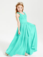 Long V-neck Junior Bridesmaid Dresses Spa