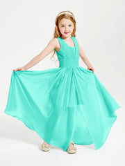 Long V-neck Junior Bridesmaid Dresses Spa