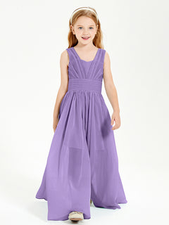 Long V-neck Junior Bridesmaid Dresses Tahiti