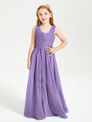 Long V-neck Junior Bridesmaid Dresses Tahiti