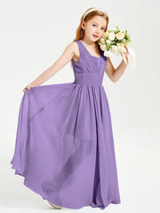 Long V-neck Junior Bridesmaid Dresses Tahiti