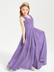 Long V-neck Junior Bridesmaid Dresses Tahiti