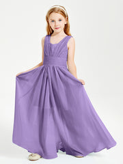 Long V-neck Junior Bridesmaid Dresses Tahiti