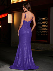 Sweetheart Mermaid Sequin Gown With Slit Regency