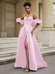 Off the Shoulder Sweetheart Prom Dress Blushing Pink Plus Size