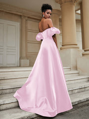 Off the Shoulder Sweetheart Prom Dress Blushing Pink