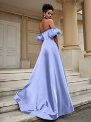 Off the Shoulder Sweetheart Prom Dress Lavender Plus Size