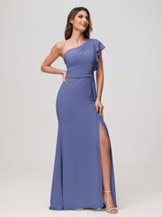 Sheath A-Line One Shoulder Dress Periwinkle