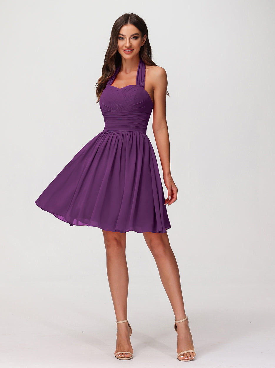 Mini Chiffon Dresses with Halter Neck Azalea main image 1