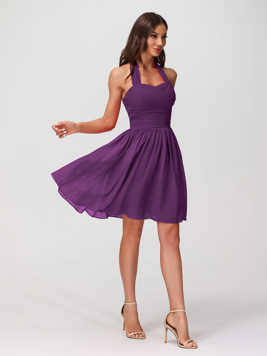 Mini Chiffon Dresses with Halter Neck Clover main image 0
