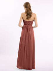 Strapless Sweetheart Dresses with Cascade Skirt Terracotta
