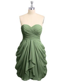 Sweethart Mini Chiffon Dress with Corset Back Olive Green