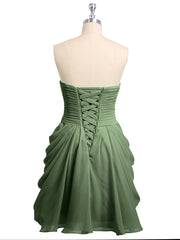Sweethart Mini Chiffon Dress with Corset Back Olive Green