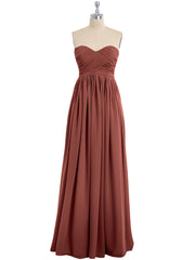 Empire Long Chiffon Dresses with Sweethart Terracotta