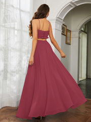 Sexy Spaghetti Strap Ruffled Cutout Maxi Dress Cinnamon Rose Plus Size