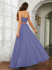 Sexy Spaghetti Strap Ruffled Cutout Maxi Dress Periwinkle Plus Size