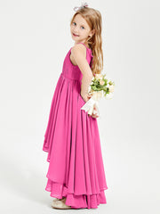Asymmetrical Chiffon Junior Bridesmaid Dresses Azalea